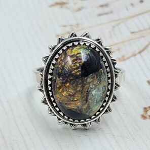 Sterling Opal Size US 9 925 Silver Ring (REXT25-99)