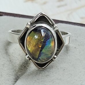 Sterling Opal Size US 9 925 Silver Ring (REXT25-101)