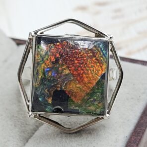 Sterling Opal Size US 10 925 Silver Ring (REXT25-126)