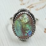 Sterling Opal Size US 8 925 Silver Ring (REXT25-83)