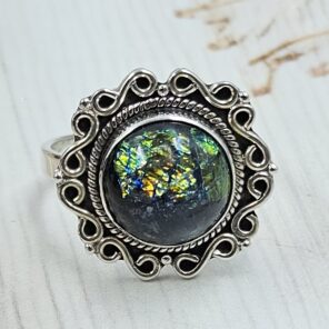 Sterling Opal Size US 9 925 Silver Ring (REXT25-112)