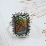 Sterling Opal Size US 8 925 Silver Ring (REXT25-68)