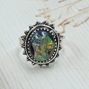 Sterling Opal Size US 6 925 Silver Ring (REXT25-34)