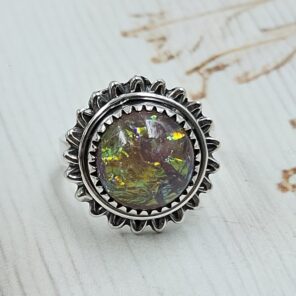 Sterling Opal Size US 6 925 Silver Ring (REXT25-42)