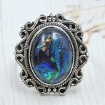 Sterling Opal Size US 8 925 Silver Ring (REXT25-78)