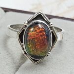 Sterling Opal Size US 9 925 Silver Ring (REXT25-100)