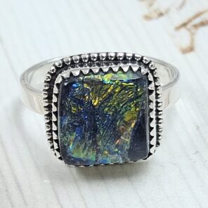 Sterling Opal Size US 10 925 Silver Ring (REXT25-131)