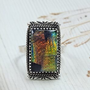 Sterling Opal Size US 9 925 Silver Ring (REXT25-105)