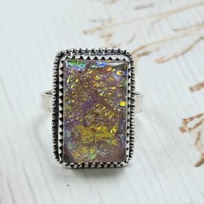 Sterling Opal Size US 7 925 Silver Ring (REXT25-63)