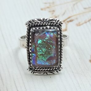Sterling Opal Size US 7 925 Silver Ring (REXT25-57)