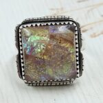 Sterling Opal Size US 10 925 Silver Ring (REXT25-122)
