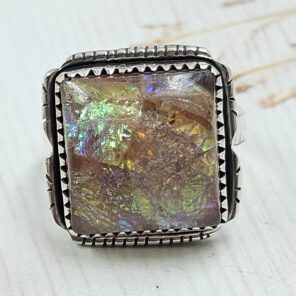 Sterling Opal Size US 10 925 Silver Ring (REXT25-122)