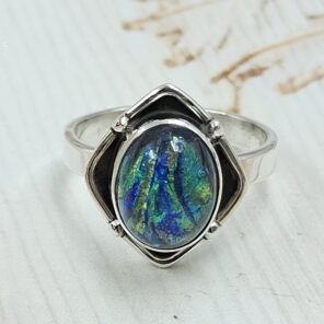 Sterling Opal Size US 6 925 Silver Ring (REXT25-39)