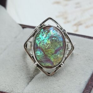Sterling Opal Size US 7 925 Silver Ring (REXT25-54)