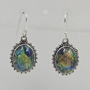 Sterling Opal 1.5" 925 Silver Earring (RS20-282)