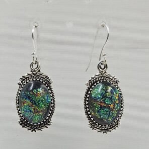 Sterling Opal 1.5" 925 Silver Earring (RS20-294)