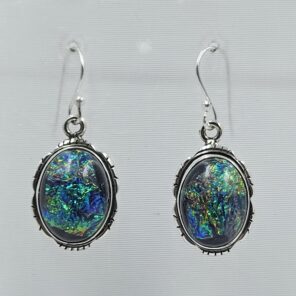 Sterling Opal 1.5" 925 Silver Earring (RS20-301)