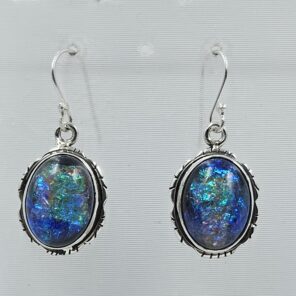 Sterling Opal 1.5" 925 Silver Earring (RS20-292)