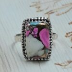 Cotton Candy Turquoise Size US 10 925 Sterling Silver Rings (RS8-530)
