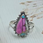Cotton Candy Turquoise Size US 9 925 Sterling Silver Rings (RS8-577)