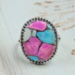 Cotton Candy Turquoise Size US 11 925 Sterling Silver Rings (RS8-560)