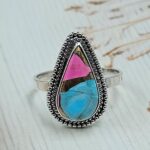 Cotton Candy Turquoise Size US 11 925 Sterling Silver Rings (RS8-578)