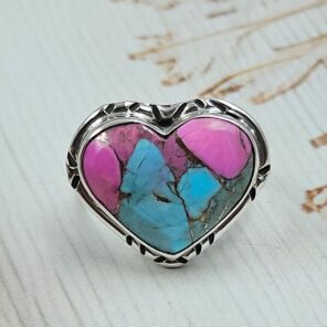 Cotton Candy Turquoise Size US 8 925 Sterling Silver Rings (RS8-562)