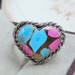 Cotton Candy Turquoise Size US 11 925 Sterling Silver Rings (RS8-571)