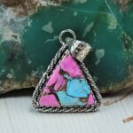 Cotton Candy Turquoise 1" 925 Sterling Silver Pendant (RS8-613)