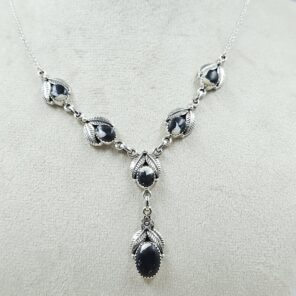 White Buffalo Turquoise 925 Sterling Silver Southwest Necklace (RS32-169)