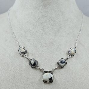 White Buffalo Turquoise 925 Sterling Silver Southwest Necklace (RS32-170)