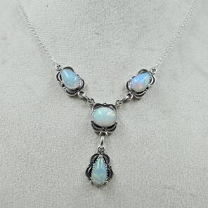Ethiopian Opal 925 Sterling Silver Southwest Necklace (RS32-175)