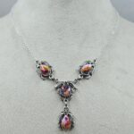 Pink Dahlia Turquoise 925 Sterling Silver Southwest Necklace (RS32-190)