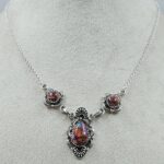 Pink Dahlia Turquoise 925 Sterling Silver Southwest Necklace (RS32-183)