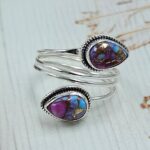 Pink Dahlia Turquoise 925 Sterling Silver ADJ Bypass Ring (REXT71-121)