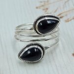 Black Onyx 925 Sterling Silver ADJ Bypass Ring (REXT71-122)
