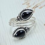 Black Onyx 925 Sterling Silver ADJ Bypass Ring (REXT71-148)