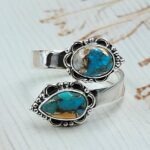 Spiny Oyster Turquoise 925 Sterling Silver ADJ Bypass Ring (REXT47-250)