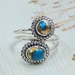 Spiny Oyster Turquoise 925 Sterling Silver ADJ Bypass Ring (REXT47-256)
