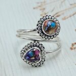Pink Dahlia Turquoise 925 Sterling Silver ADJ Bypass Ring (REXT47-257)