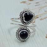 Black Onyx 925 Sterling Silver ADJ Bypass Ring (REXT47-261)