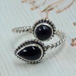 Black Onyx 925 Sterling Silver ADJ Bypass Ring (REXT47-262)