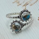 Spiny Oyster Turquoise 925 Sterling Silver ADJ Bypass Ring (REXT47-271)