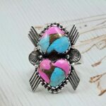 Cotton Candy Turquoise 925 Sterling Silver Ring (REXT67-166)