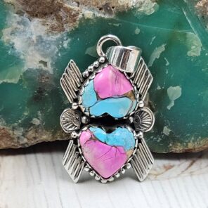 Cotton Candy Turquoise 925 Sterling Silver Pendant (REXT67-162)