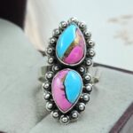 Cotton Candy Turquoise 925 Sterling Silver Ring (REXT67-167)