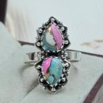 Cotton Candy Turquoise 925 Sterling Silver Ring (REXT67-170)