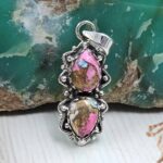 Cotton Candy Turquoise 925 Sterling Silver Pendant (REXT67-164)