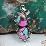Cotton Candy Turquoise 925 Sterling Silver Pendant (REXT67-168)