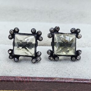 Peridot & Diamond 925 Sterling Silver Stud Earring (RS110-324)